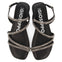 Sandalias negras con tiras con cristales para mujer jeceaba 