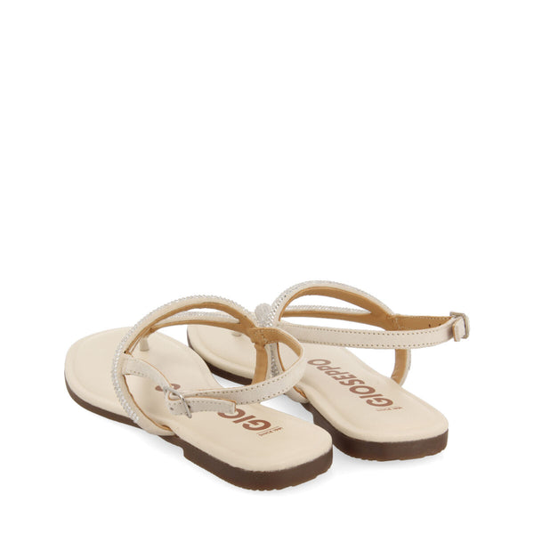 Otlak women's off-white sandals with crystal straps