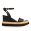 Sandalias color negro con cuña y detalle trenzado para mujer arniquet 