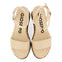 Sandalias color off-white con cuña y detalle trenzado para mujer arniquet 