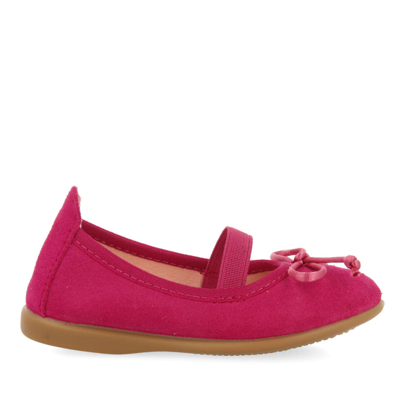 Aouze girls fuchsia leather ballet flats