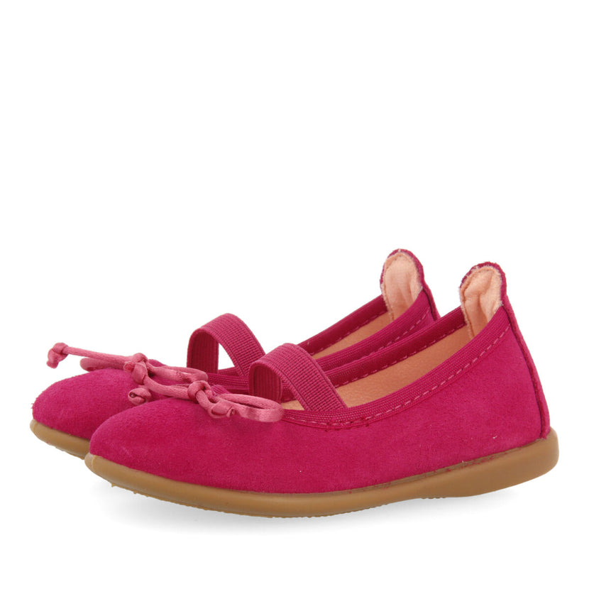 Aouze girls fuchsia leather ballet flats