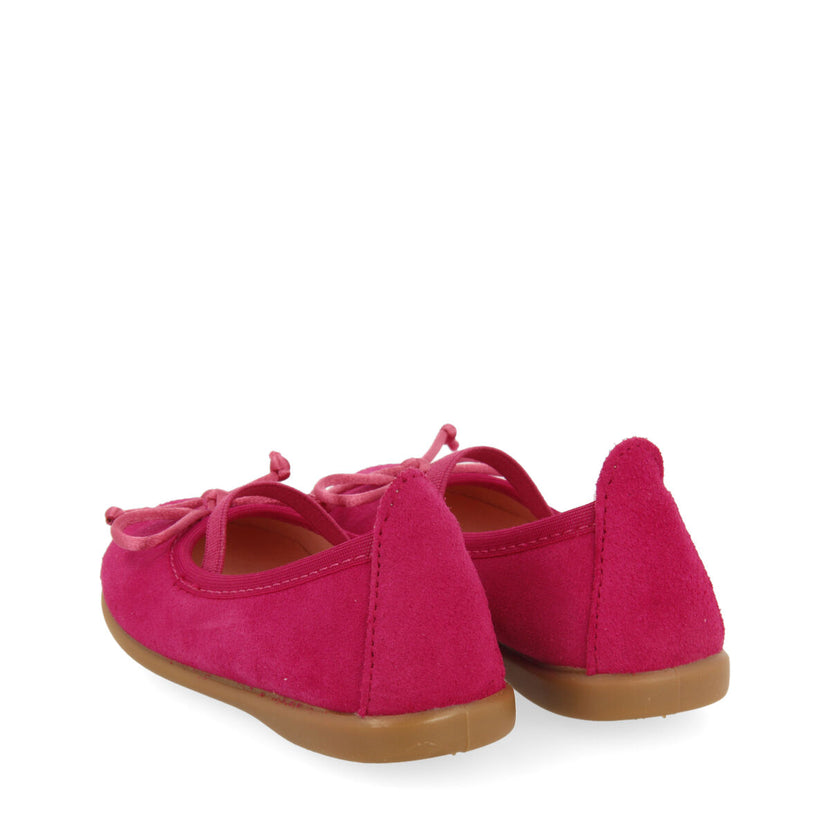 Aouze girls fuchsia leather ballet flats