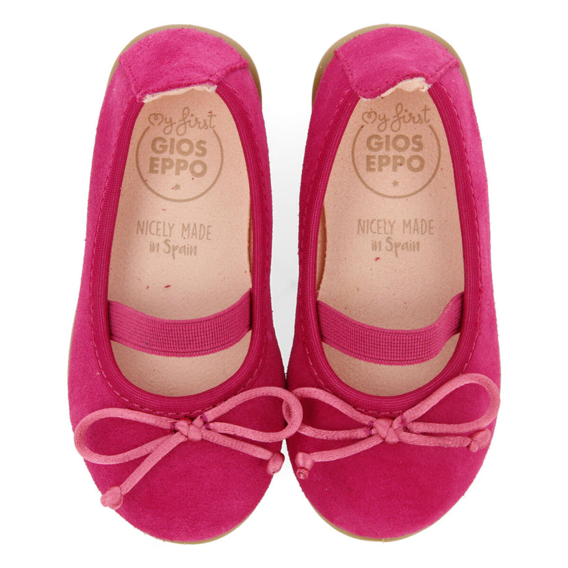 Aouze girls fuchsia leather ballet flats