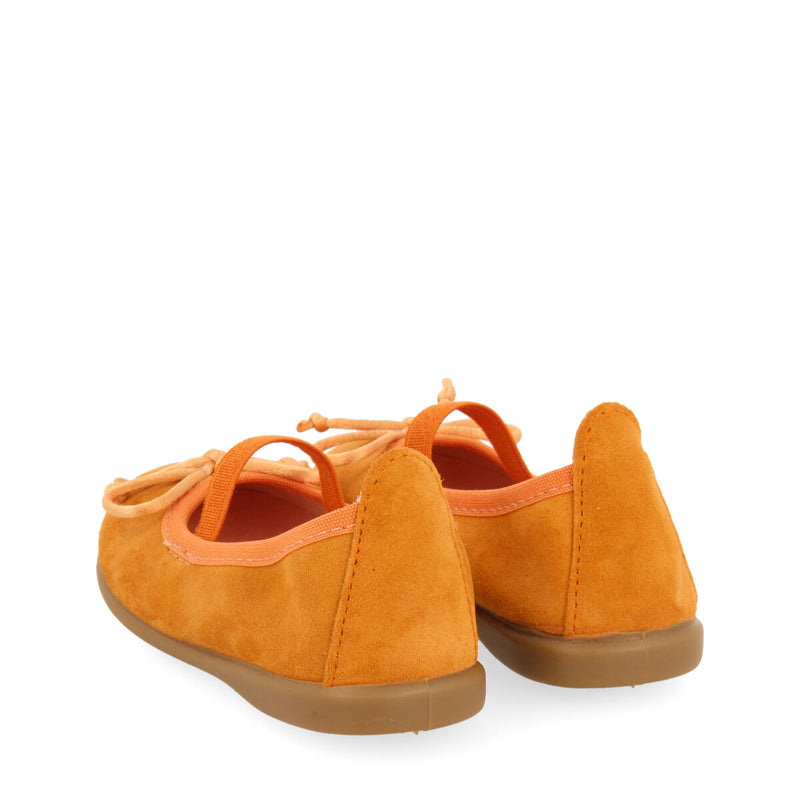 Aouze girls orange leather ballet flats