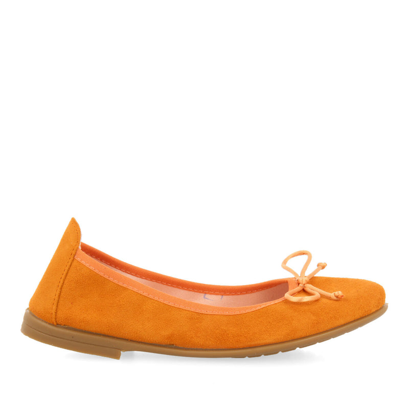 Chiador girls orange leather ballet flats