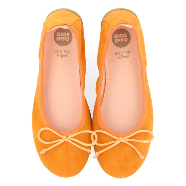 Chiador girls orange leather ballet flats