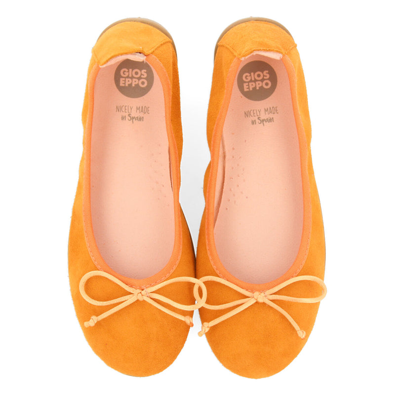 Chiador girls orange leather ballet flats