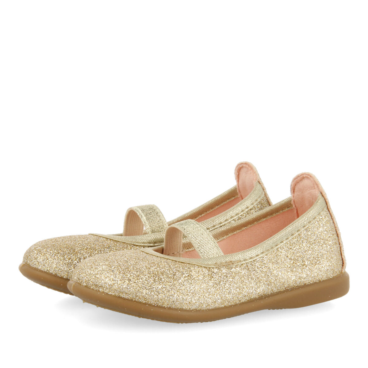 Villette girls glittery gold ballet flats