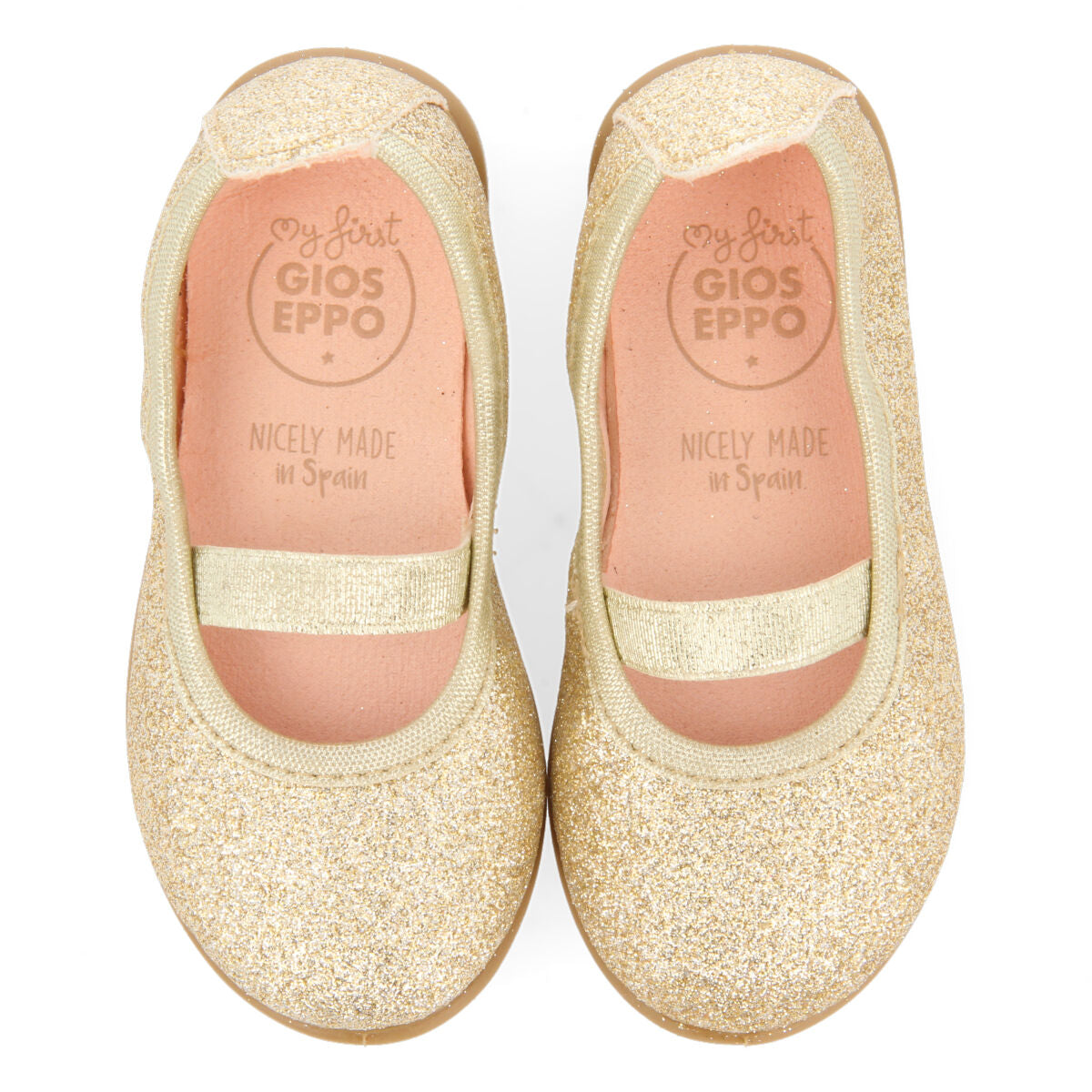 Villette girls glittery gold ballet flats