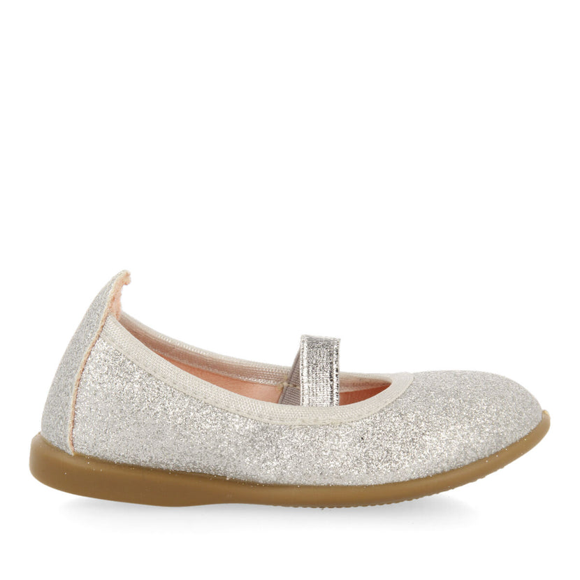 Villette girls glittery silver ballet flats