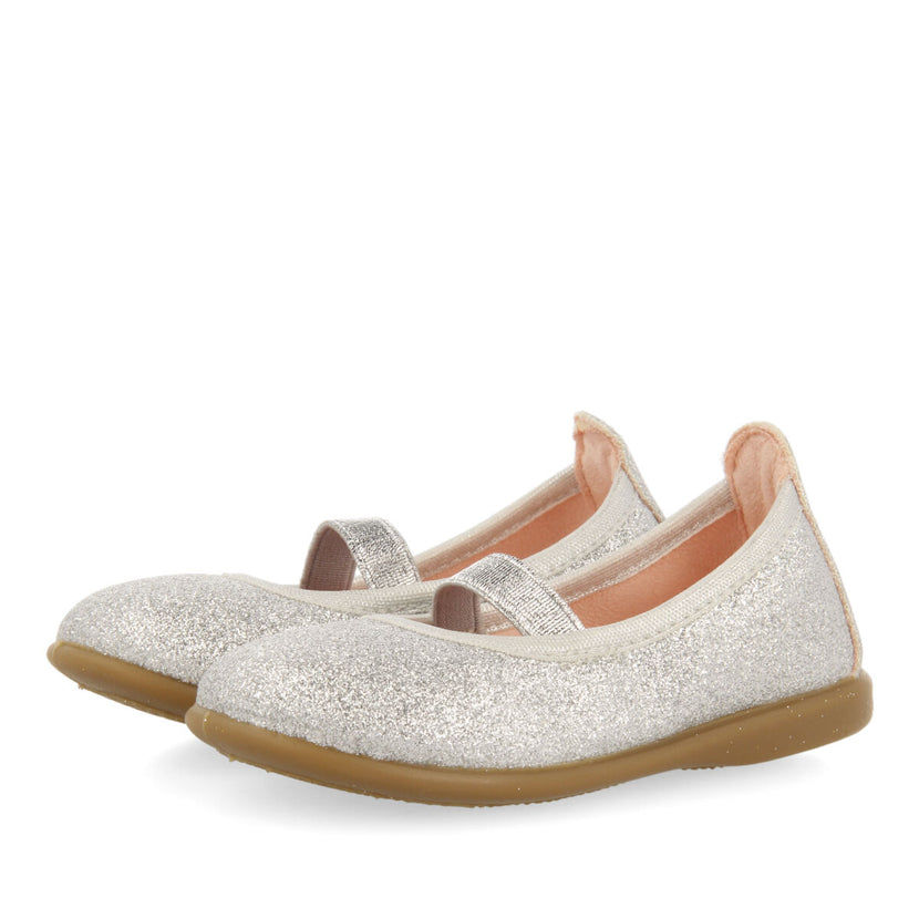 Villette girls glittery silver ballet flats