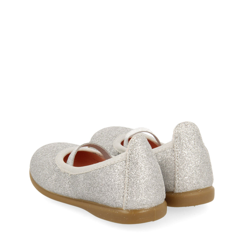 Villette girls glittery silver ballet flats