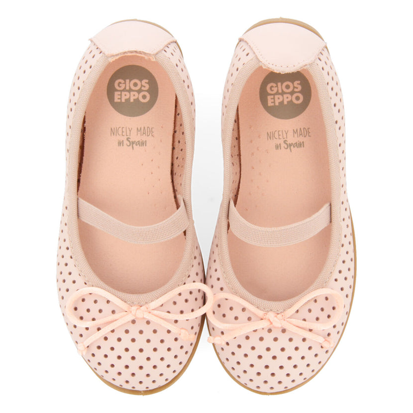 Brannay girlsink leather ballet flats
