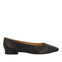 Trappes women's black leather ballet flats with pointed toes