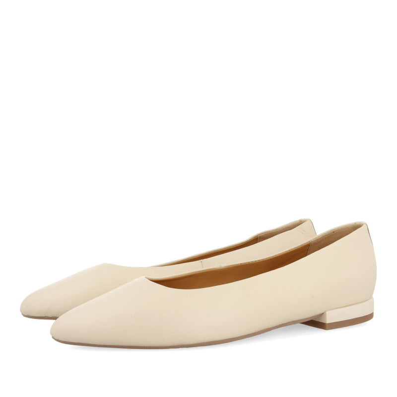 Bailarinas off-white de piel con puntera fina para mujer trappes