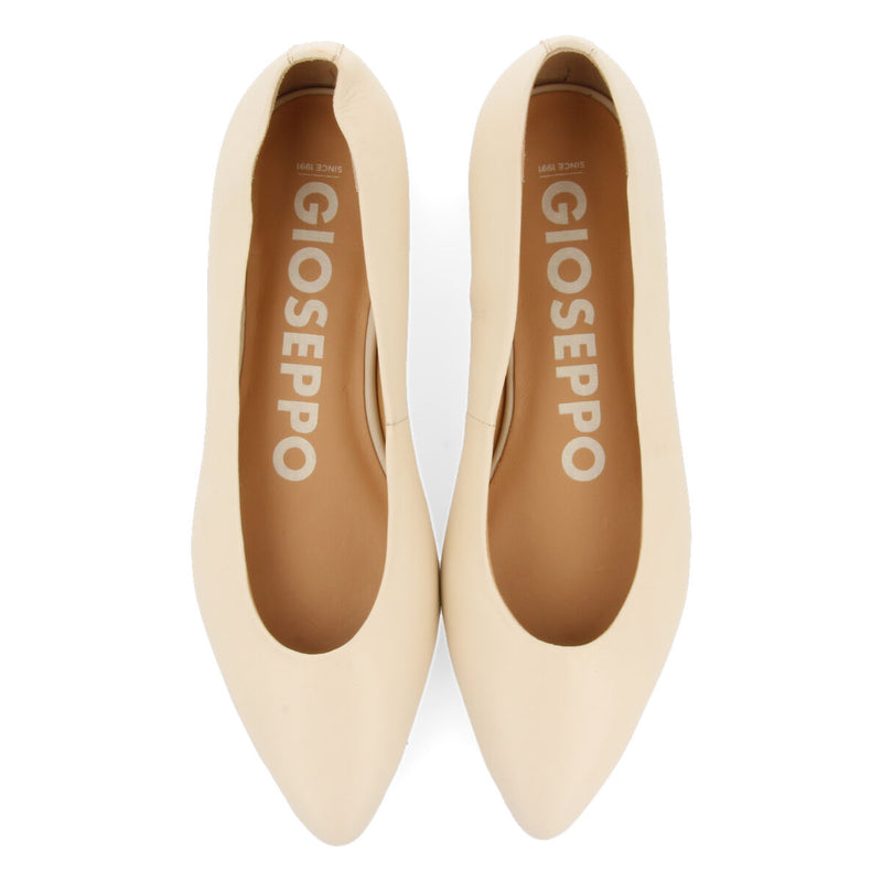 Bailarinas off-white de piel con puntera fina para mujer trappes