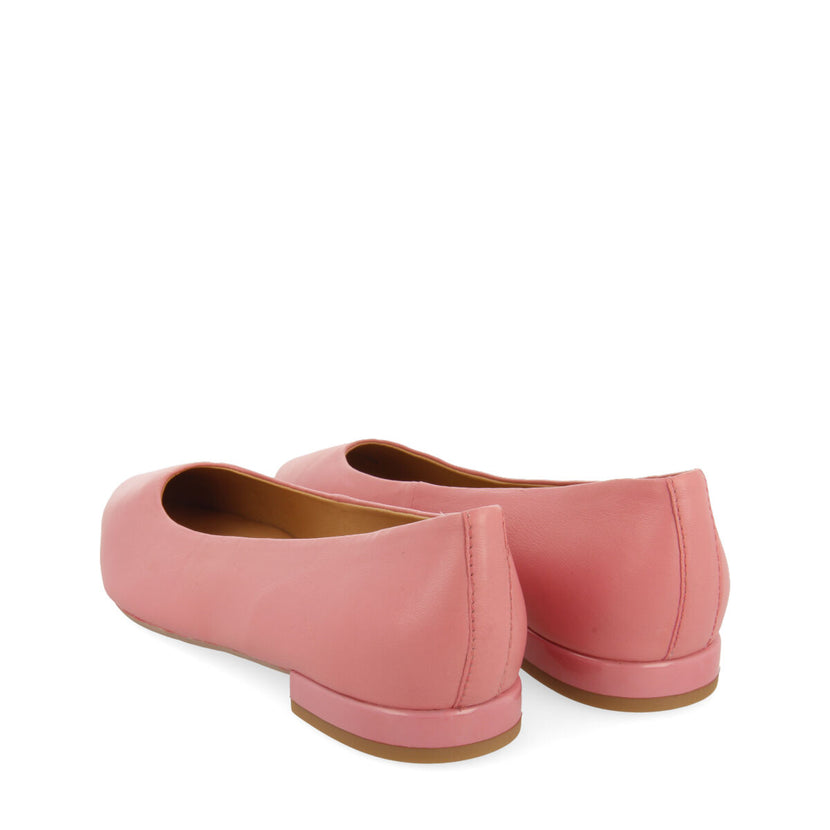 Bailarinas rosa de piel con puntera fina para mujer trappes
