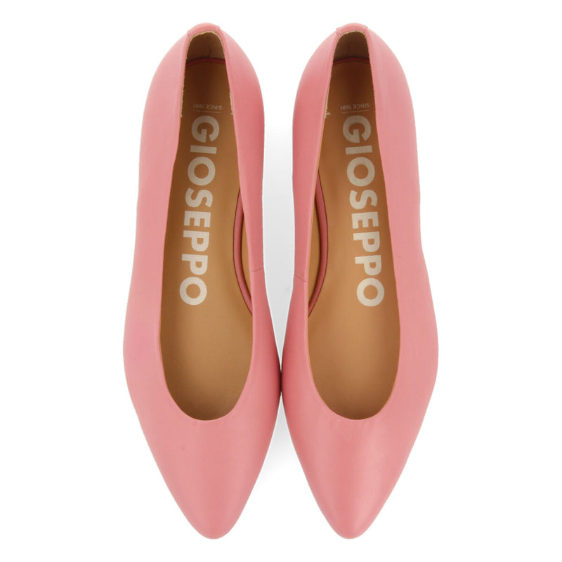 Bailarinas rosa de piel con puntera fina para mujer trappes