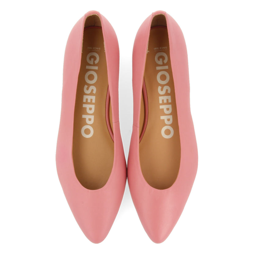 Bailarinas rosa de piel con puntera fina para mujer trappes