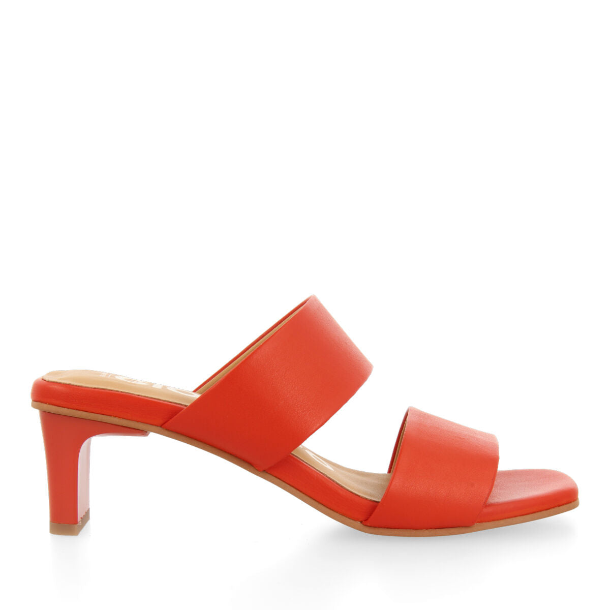 Sandales corail à double lanière et talon pour femme butteaux  