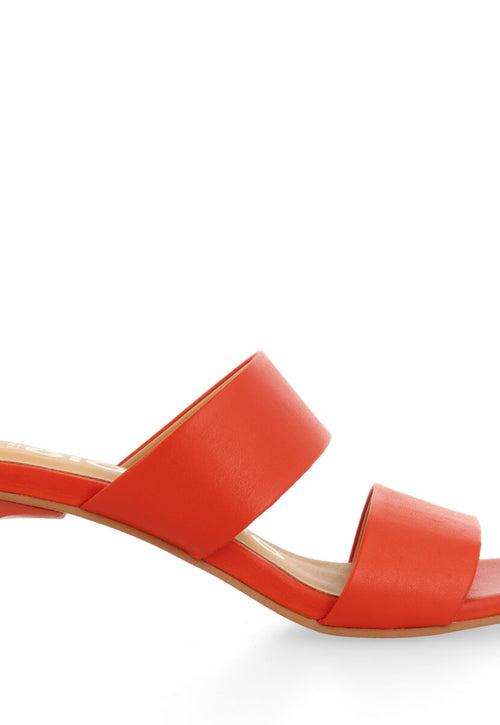 Butteaux women's coral sandals with heels and double straps