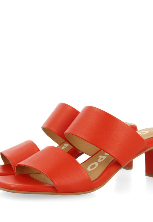 Butteaux women's coral sandals with heels and double straps