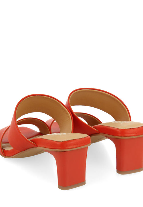 Butteaux women's coral sandals with heels and double straps