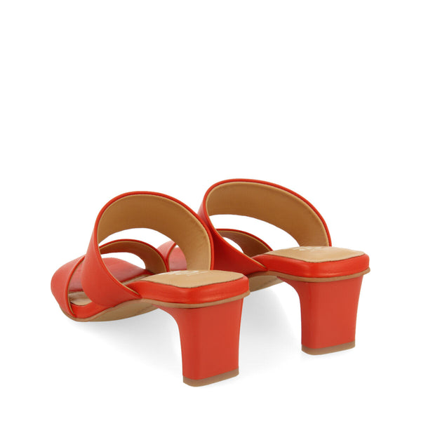 Sandalias coral con doble tira y tacón para mujer butteaux  