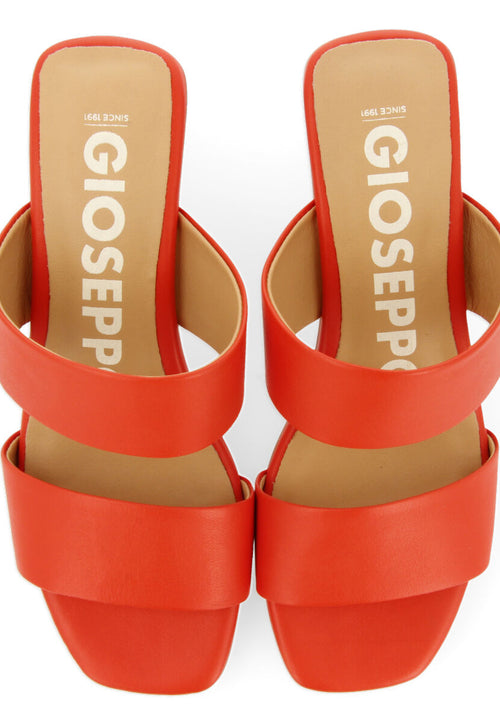 Butteaux women's coral sandals with heels and double straps