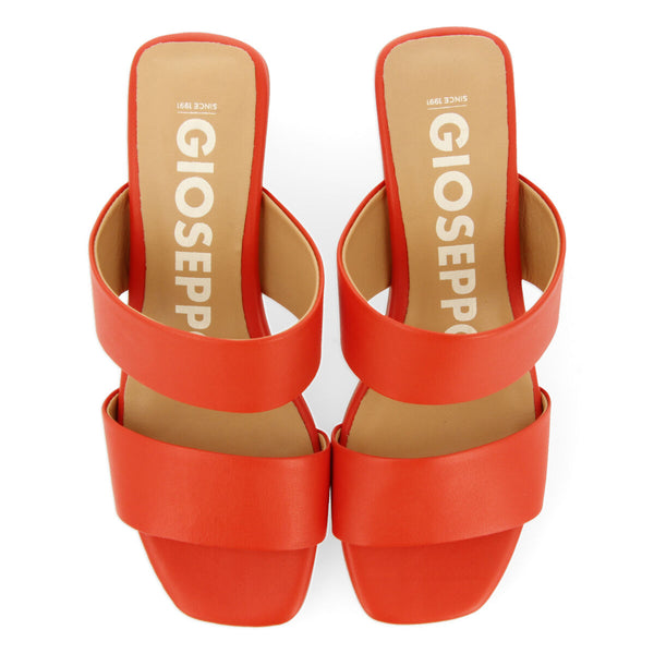 Sandalias coral con doble tira y tacón para mujer butteaux  