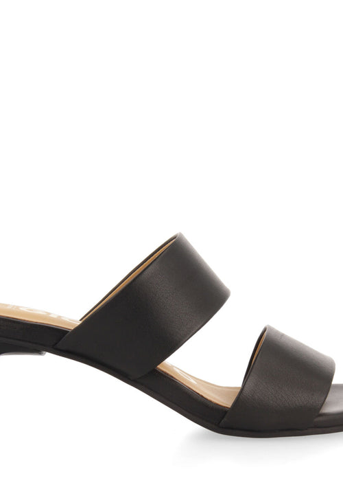 Sandalias negras con doble tira y tacón para mujer butteaux  