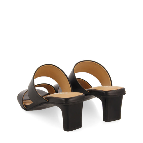 Sandalias negras con doble tira y tacón para mujer butteaux  