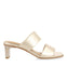Sandalias doradas con doble tira y tacón para mujer butteaux  