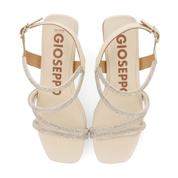 Sandalias plateadas de piel con tiras de strass y tacón para mujer arapua 