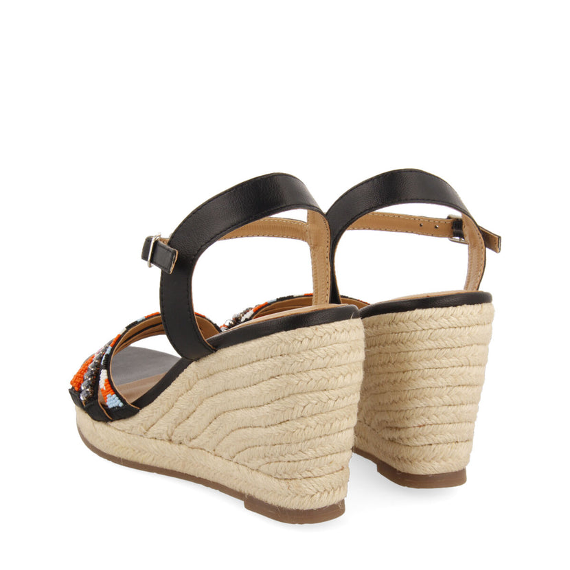 Sandalias multicolor con detalle de borlas y cuña de yute para mujer bacoor 