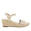 Ica women's off-white braided sandals with jute wedges