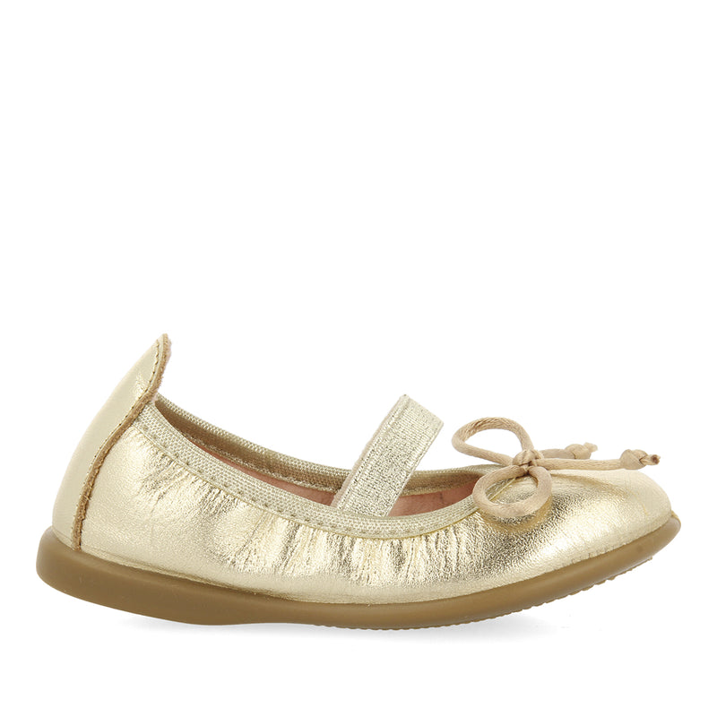 Leather platinum ballerina pumps for baby Leknes