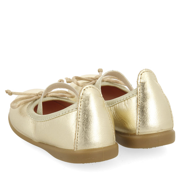 Leather platinum ballerina pumps for baby Leknes