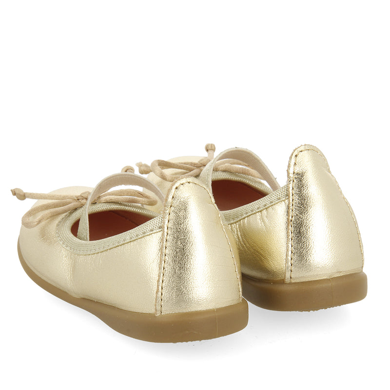 Leather platinum ballerina pumps for baby Leknes