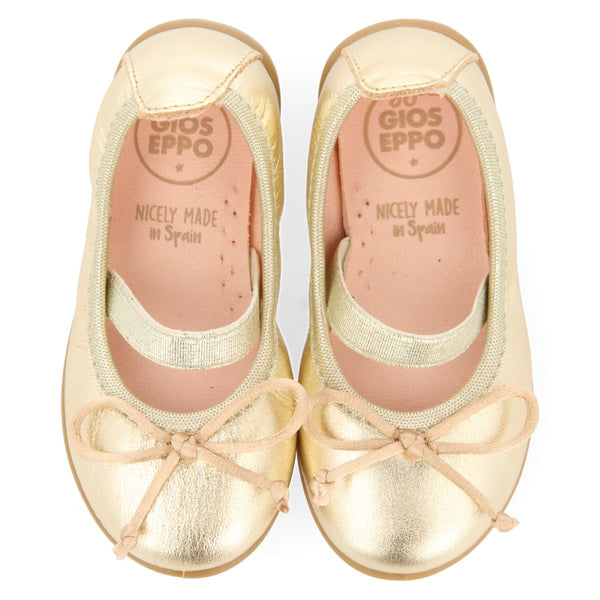 Leather platinum ballerina pumps for baby Leknes