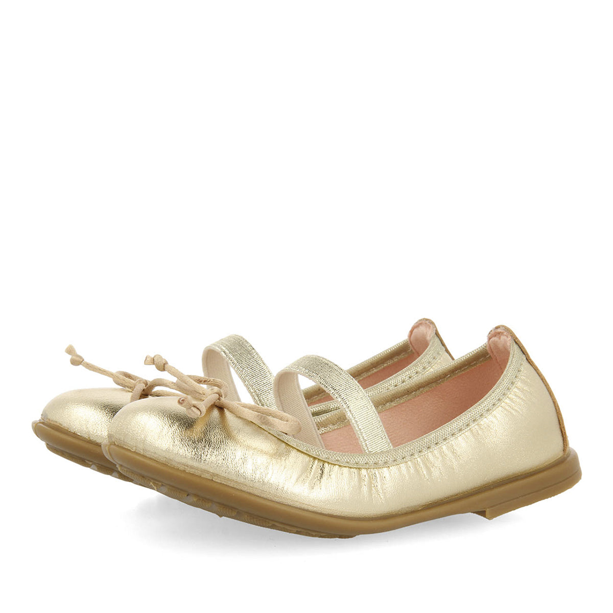 BALLERINE IN PELLE PLATINO PER BAMBINA SMINES
