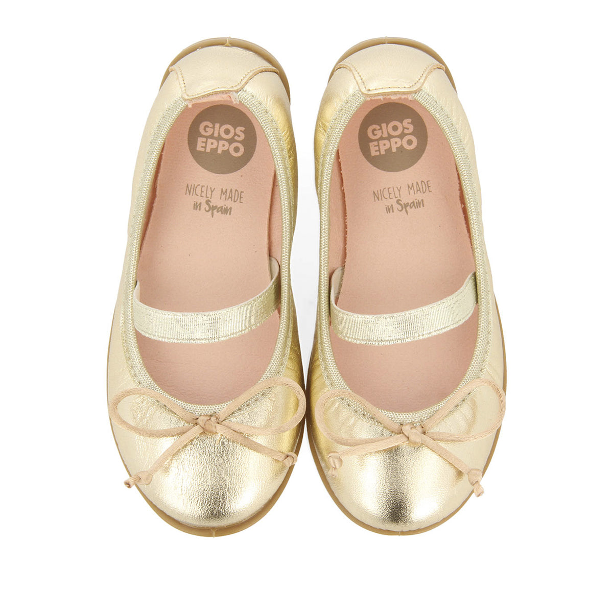 BALLERINE IN PELLE PLATINO PER BAMBINA SMINES