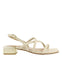 Caloocan women's off-white leather sandals with metallic heels