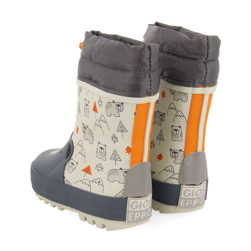 Wasta babies' teal teddy bear-print welly boots