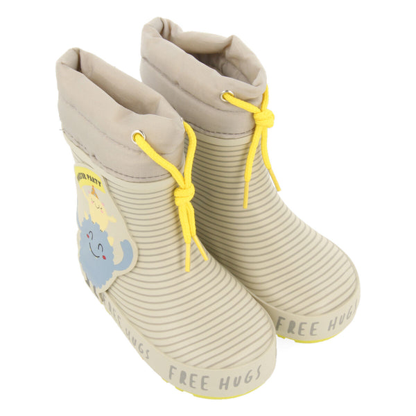 Botas de agua gris con estampado de monstruitos para bebé storla