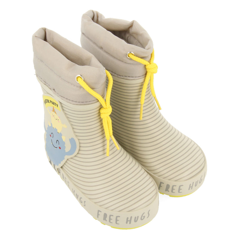 Botas de agua gris con estampado de monstruitos para bebé storla