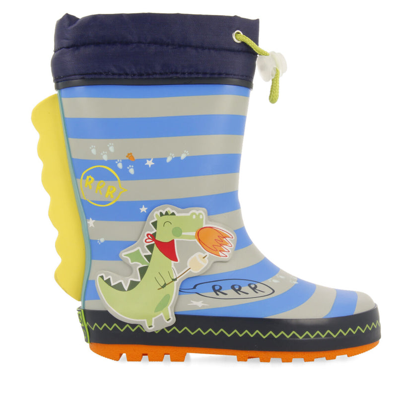 Hirm children's multicoloured dragon-print welly boots
