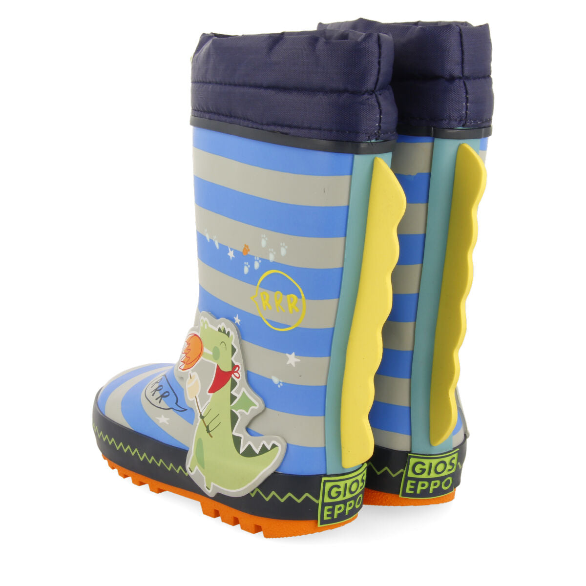 Hirm children's multicoloured dragon-print welly boots
