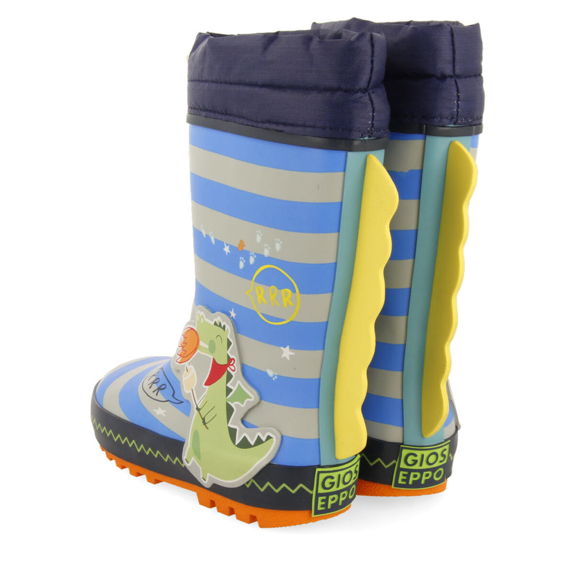 Hirm children's multicoloured dragon-print welly boots